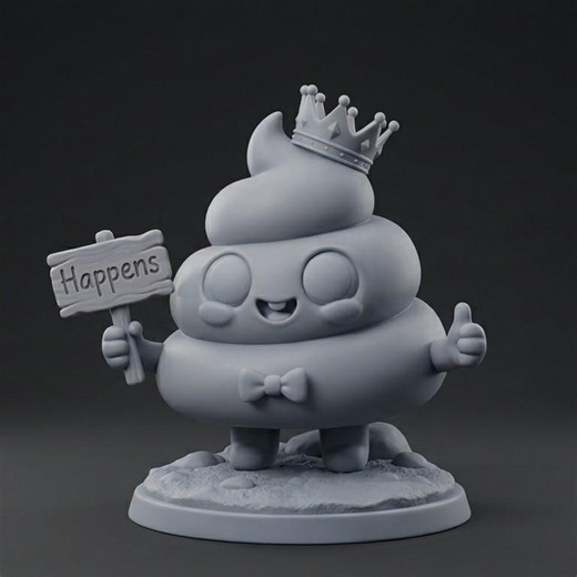 Shit Happens STL File, Funny Poop Statue, Cute Gag Gift, Humor 3D Print Model, Novelty Desk Decor, Meme Figurine Download - Etsy