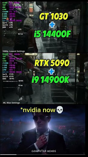 GT 1030 (2GB) vs RTX 5090 (32GB)