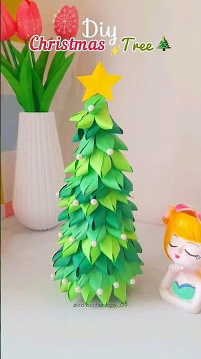 DIY paper christmas tree 🎄 #shorts #viralshorts #christmastree #creativeideas
