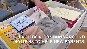 Every baby born in Scotland this summer will be given a cardboard box they can sleep in. The baby box, filled with essentials for newborns, was originally introduced in Finland to cut infant mortality. | Channel 4 News