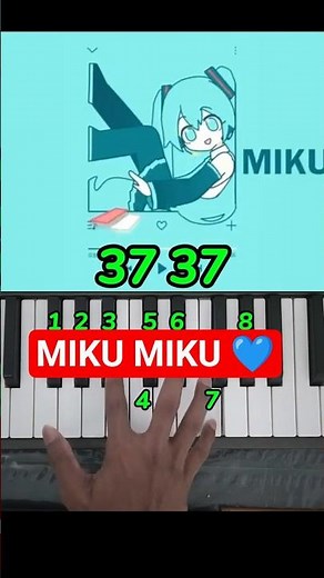 Miku Miku Easy Piano Tutorial #shorts #miku #pianotutorial