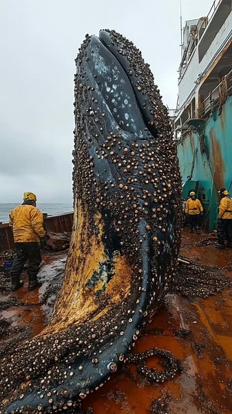 Baleine retrouvée pleine de balanes: nettoyage satisfaisant