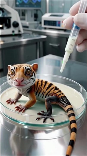 Genetic Engineering Experiment: Hybrid Creature in Petri Dish/AI #usa #ai