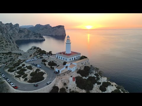 Mallorca Cap De Formentor Lighthouse At Sunset With 4K Drone