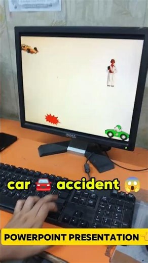 🚘accident in powerpoint🎥#powerpoint #computer #shorts