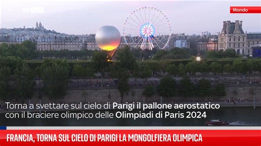 Francia, torna sul cielo di Parigi la mongolfiera olimpica