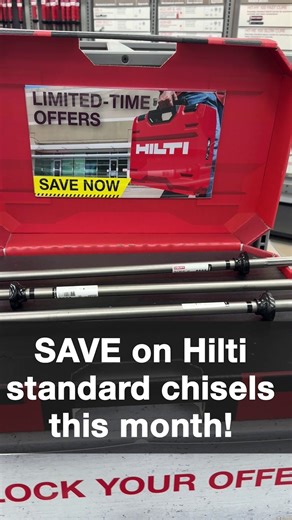 What's better than buy one, get one free? Buy one, get TWO free! 😮 🤑 Take advantage of our in-store only offer this month and save big on Hilti chisels. Find a Hilti Store near you: https://hilti.to/hiltistores Qu'y a-t-il de mieux que l'achat d'un produit et l'obtention d'un produit gratuit ? Achetez-en un et obtenez-en DEUX gratuitement ! 😮 🤑 Profitez de notre offre exclusive en magasin ce mois-ci et économisez gros sur les burins Hilti. Trouvez un magasin Hilti près de chez vous : https:/
