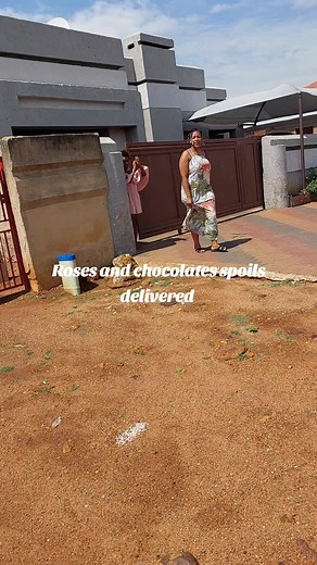 Flowers and Chocolates Delivery Scene in Residential Area