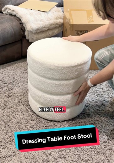 Dressing up the dressing table space and this footstool is perfect - this could also look equally beautiful in the living room as an extra seat too ✨ #footstool #dressingtable #tiktokmademebuyit
