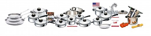 Magnetic 430 Stainless Steel Waterless Cookware Made in USA