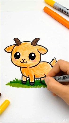 ✨Easy Goat Painting & Coloring