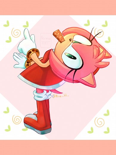 Amy Rose Fan Art Inspiration in Ibis Paint X