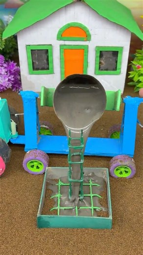 Mini Construction Worker🚧 Pouring Cement for House Foundation😱#shorts#youtubeshorts