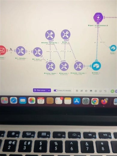 This system reads inbound emails, detects intent,scores the lead, logs it into Airtable,no lost lead