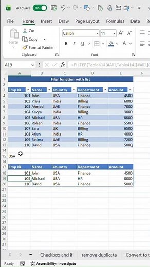 Filter data in seconds with Excel FILTER function! 📊#Excel #ExcelTips #ExcelFormula #ExcelLearning