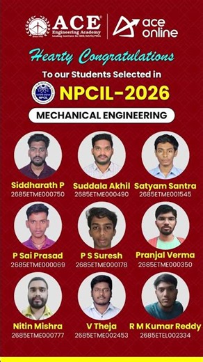 60+ Selections in NPCIL 2026 | CE, EE, EC & ME Success Story | ACE Online