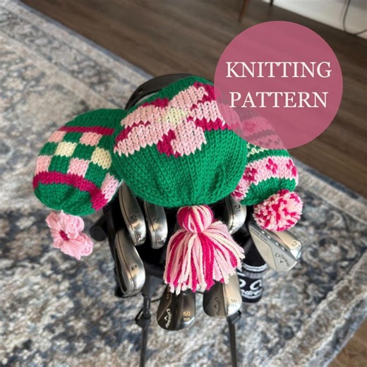 The Azalea Knit Golf Headcovers - Knitting Pattern (hybrid, Fairway Wood, Driver) - Etsy UK