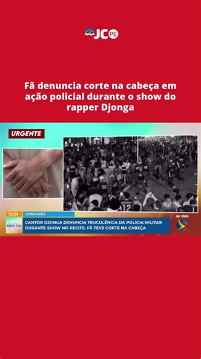 Um fã agredido pela polícia militar durante o show do rapper Djonga, na última terça-feira (17), no festival Rec-Beat, afirmou ter sofrido um corte na cabeça após a ação policial no local. O fã disse ter esbarrado de costas em um policial durante o show. Após isso, ele afirma ter sido agredido. Nesta quarta-feira (18), o festival Rec-Beat informou que adotará