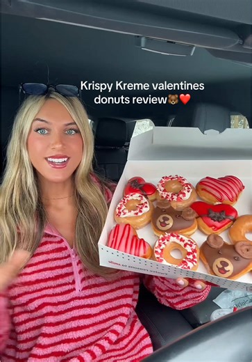 NEW 2026 Krispy Kreme valentines menu🍩 @Krispy Kreme #valentinesday #krispykreme #krispykremedonuts #muckbang #valentinesmenu