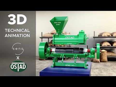 How Ostad No. 2 Rice Huller Works | 3D Technical Animation for Rice Processing Machine