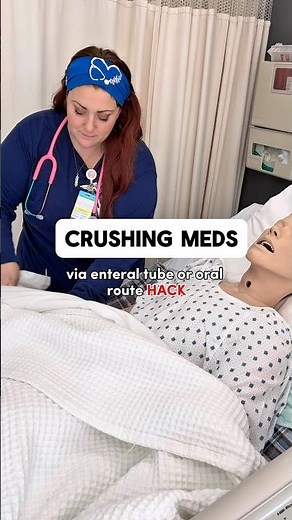 Crushing Meds Hack! 💉💊⚠️ Note: Always check with the HCP & pharmacy if meds can be crushed. #nurse