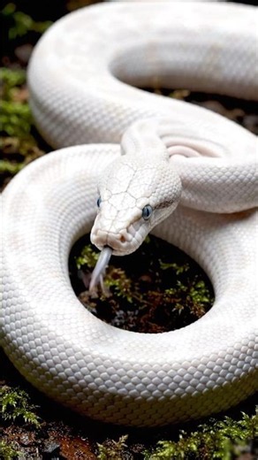 🐍 This Beautiful White Snake Rolls Into a Ball! 😱 #shorts