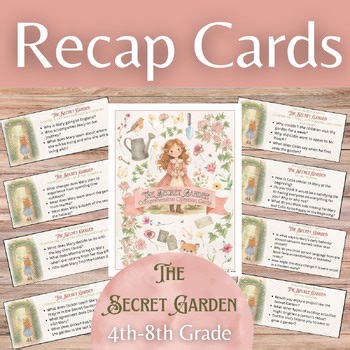 Secret Garden Comprehension Question Cards — Chapter Recap & Socratic Discussion