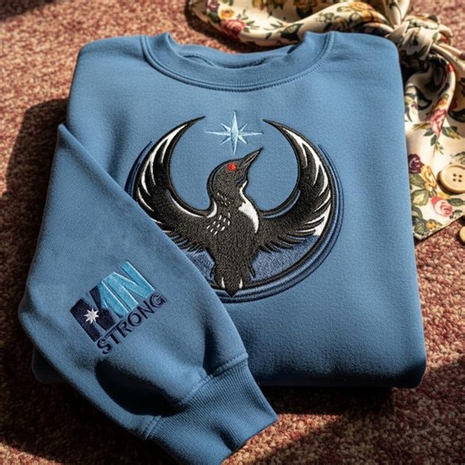 Embroidered Minnesota Resistance Sweatshirt, Loon Starbird Crewneck, Political Protest Hoodie, MN Pride Statement T-shirt - Etsy