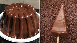 Chocolate Shell Cake and Sprinkled Slice Delight