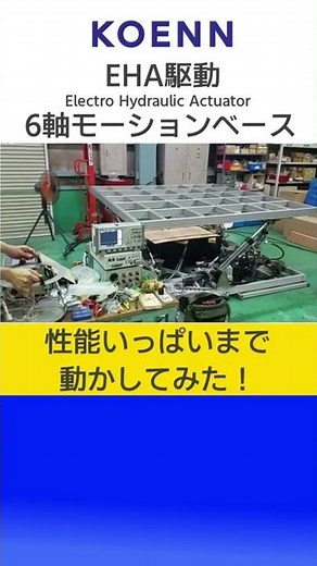 2020年8月・サーボモータに油圧ポンプと作動油タンク、そして油圧シリンダをセットにしたEHA駆動の4人乗り6軸モーションベース。どこまで速く動くかな。・工苑 #Shorts