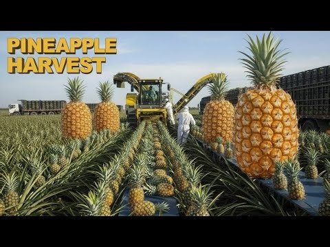 MASSIVE Pineapple Harvest: GIANT Boom Conveyors & High-Speed Canning Factory | Harvest Motion