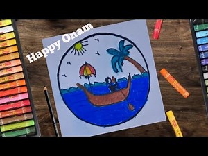 Easy Onam Drawing | Onam Drawing | Onam Festival Drawing | Onam Poster | Onam Scenery Elegant Art's