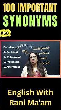 100 Important Synonyms for All Exams - 50 | English With Rani Ma'am