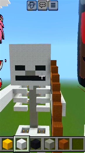 Statue of skeleton in minecraft #minecraft #youtubeshort #skeleton