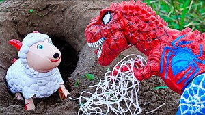 T-Rex Tyrannosaurus Rescuing Sheep, Chicks, Piglets | Kids Toy TV