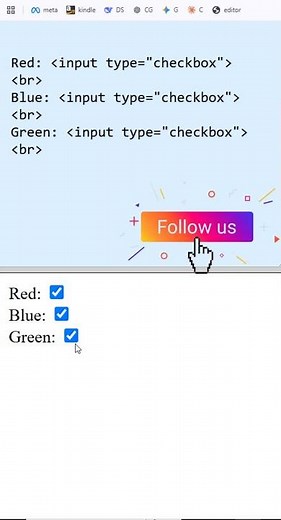 HTML input type checkbox #checkboxes #htmltutorial