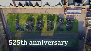 A unique way to celebrate? 👏🎊 Check out this drone footage of students at Loughborough Grammar School marking the school’s 525th anniversary 🎉 | BBC Leicester
