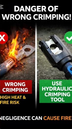 Wrong Crimping Can Burn! Use This Tool Safely #shorts #industrialelectrician