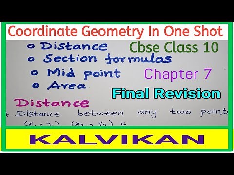 Class 10 Coordinate Geometry Full Revision In Tamil / Concept / Introduction / Cbse Ncert / Kalvikan