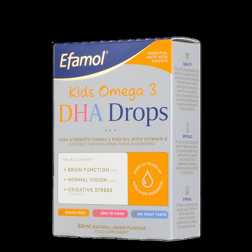 Efamol Kids Omega 3 DHA Drops – Omega-3 for Brain Development & Vision Support (6 Months )