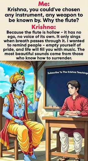 Why Krishna Chose The Flute As His Instrument 🪈 #lordkrishna #krishnaflute #krishnateachings #qoutes
