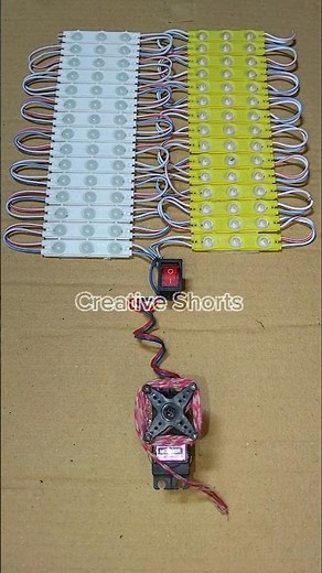 Powering 30 LED Light With Gear Motor Generator _ DC Motor #dcmotor #tech #shorts