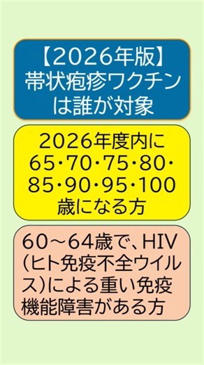 【2026年版】帯状疱疹ワクチンは誰が対象？費用・種類・接種期限を解説 #帯状疱疹 #帯状疱疹ワクチン #ワクチン定期接種 #高齢者 #65歳
