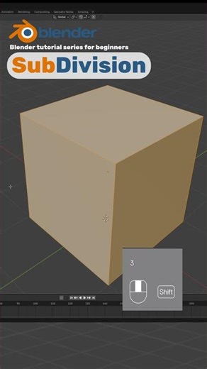 Blender Tip 03: Subdivision in 50s! #Shorts #blender #blendertutorial #subdivision #3dmodeling