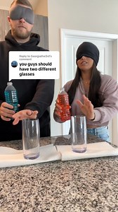 Did he get any better? 😂 #waterchallenge #blindfoldchallenge | Julie B and Corey