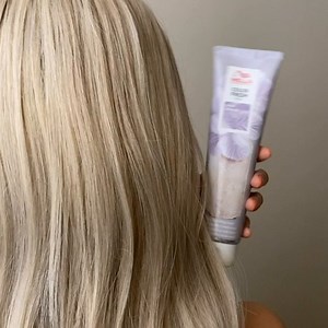 5K views · 20 reactions | Shimmy shimmy shimmer your cool blonde hair, thanks to our new color conditioning Pearl Blonde mask  Get color refreshed with our Color Fresh Mask, designed to keep your hair tone pearlescent and shining ✨ #ColorRefreshed #AskForWella #MakeChange | Wella Professionals | Facebook