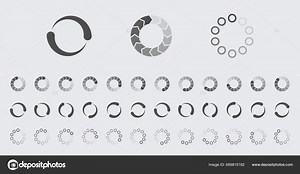 Buffering Iconos Carga Circular Conjunto Vectores Video Listo Para Animación