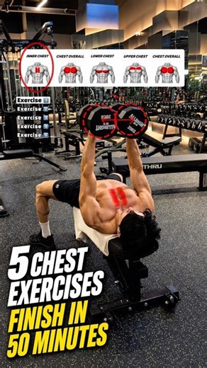 🔸5 Chest Exercises You Can Finish in 50 Minutes Fast Chest Routine🔥 #chest #gymtips #chestworkout