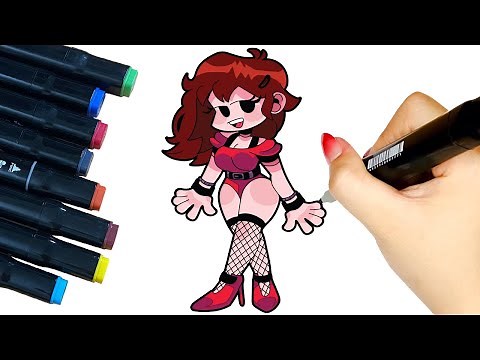 How to Draw Friday Night Funkin Style - SEXY GirlFriend