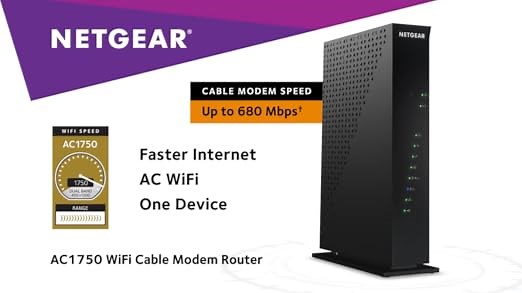 NETGEAR AC1750 WiFi Cable Modem Router